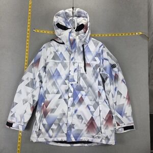 686 Jacket Womens Medium Multicolor Geometric Ski Snowboard Hooded InfiDRY 10K